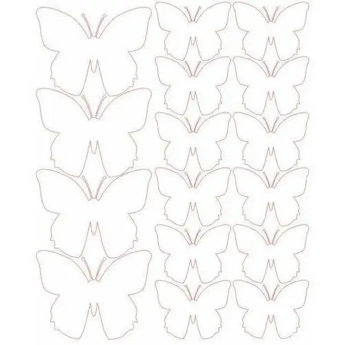 Naklejki na ścianę, motylki, białe z połyskiem, 32 sztuki