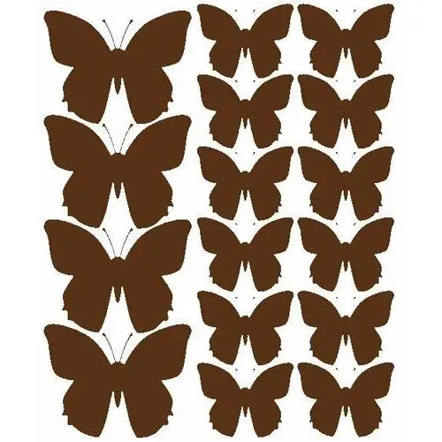 Drago Naklejki na ścianę, motylki, brązowe z połyskiem, 32 sztuki