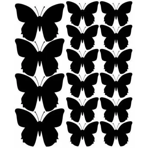 Drago Naklejki na ścianę, motylki, czarne z połyskiem, 32 sztuki