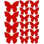 Naklejki na ścianę, motylki, czerwone z połyskiem, 32 sztuki Sklep on-line
