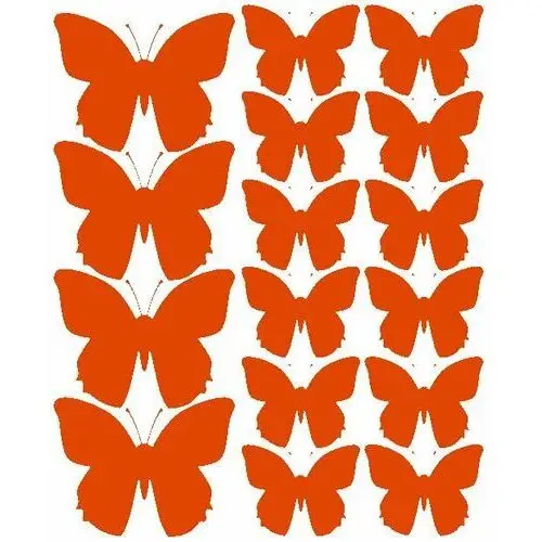 Drago Naklejki na ścianę, motylki, pomarańczowe z połyskiem, 32 sztuki