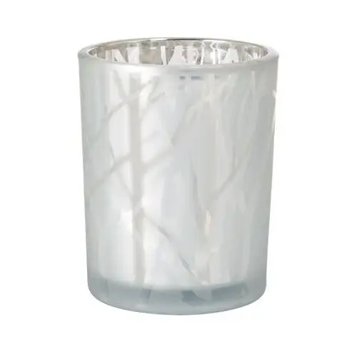 Świecznik szklany 100 x Ø 80 mm shimmer biały (6 szt.) Duni