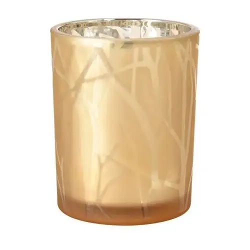 Świecznik szklany 100 x Ø 80 mm Shimmer piaskowy (6 szt.)