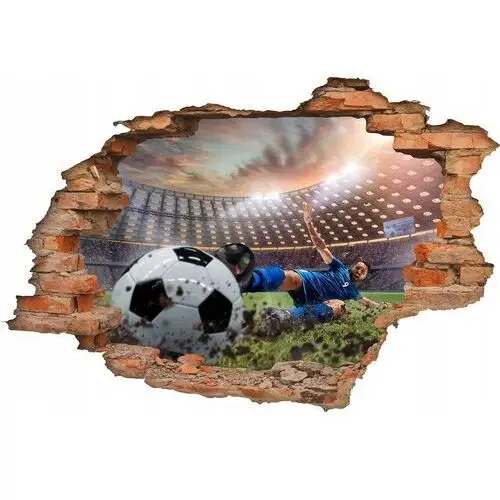 Dziura w ścianie naklejka ścienna 3D Piłka sport