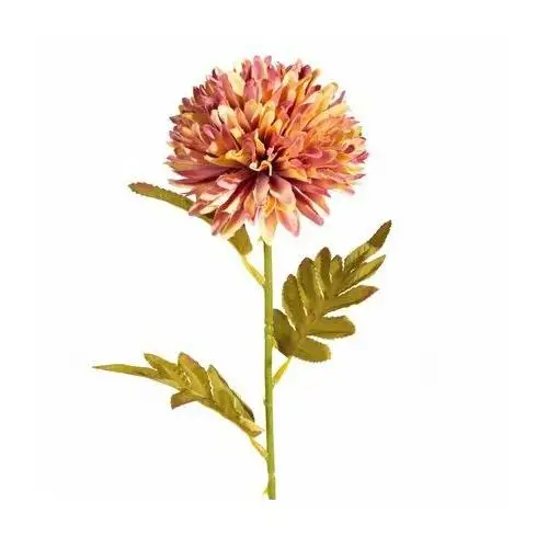 CHRYZANTEMA sztuczny kwiat dekoracyjny z płatkami z jedwabistej tkaniny ∅ 12 x 63 cm żółty,różowy