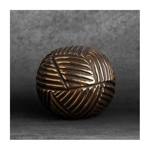 Kula ceramiczna emmi z wytłaczanym geometrycznym wzorem ∅ 9 x 9 cm czarny,złoty Eurofirany