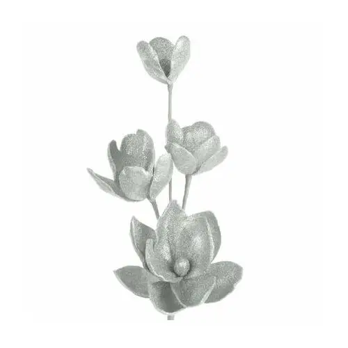 Kwiat sztuczny z brokatem z pianki foamiran ∅ 20 x 75 cm srebrny, EF418580