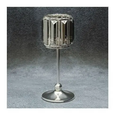 Eurofirany Świecznik dekoracyjny roni (03) (fi) 10x27 cm srebrny