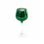 Eurofirany Świecznik szklany verre na wysmukłej nóżce z zielonym kielichem ∅ 9 x 20 cm biały,ciemnozielony Sklep on-line