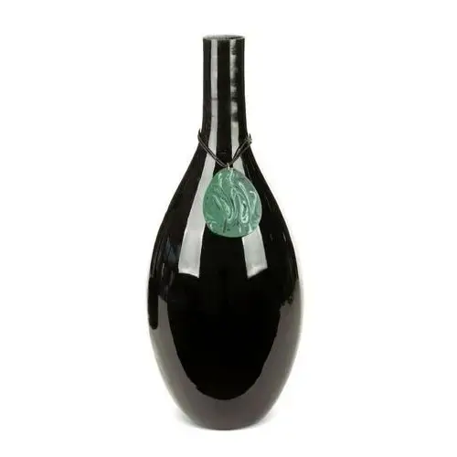 Szklany wazon dekoracyjny capri (02) (fi) 18 x48 cm czarny Eurofirany
