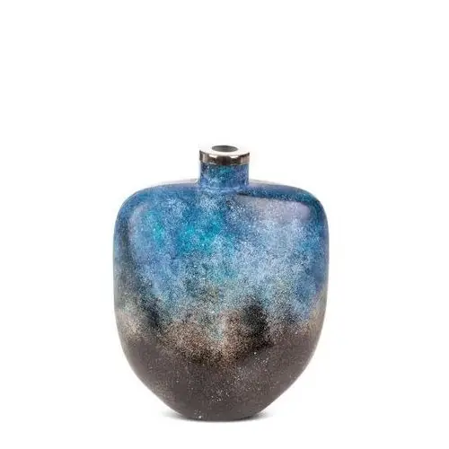 Eurofirany Szklany wazon dekoracyjny caren (03) 20x11x27 cm niebieski