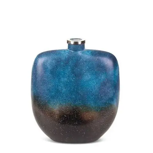 Eurofirany Szklany wazon dekoracyjny caren (04) 27x10x34 cm niebieski