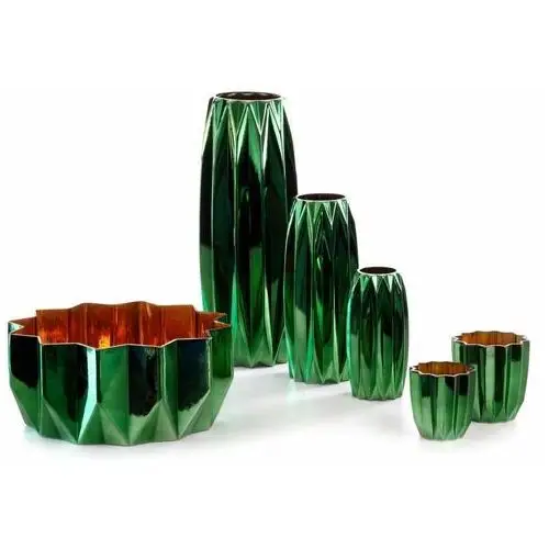 Szklany wazon dekoracyjny negro (01) (fi) 17x45 cm zielony Eurofirany