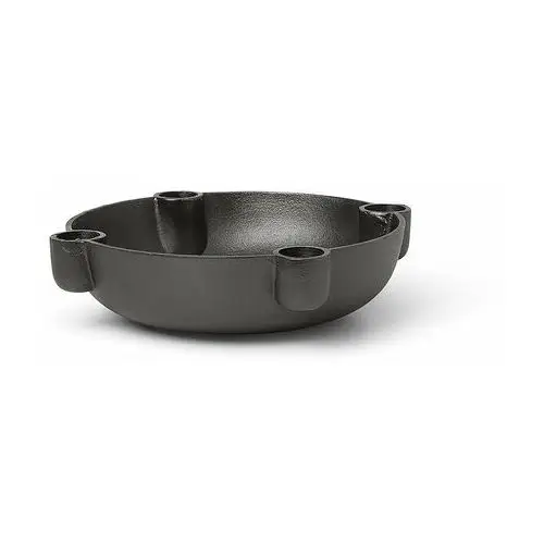 Ferm living bowl świecznik adwentowy średni Ø20 cm blackened aluminium
