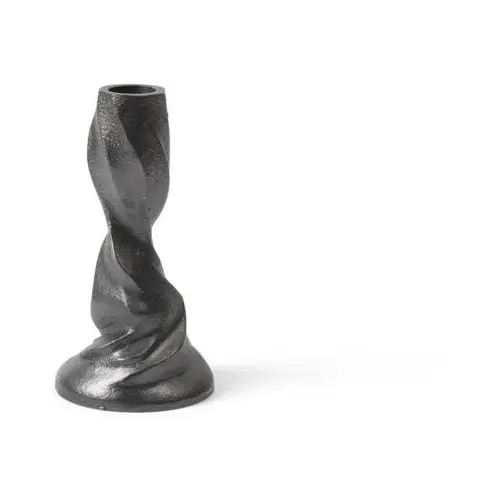 Ferm LIVING Gale świecznik 13 cm Blackened Aluminium