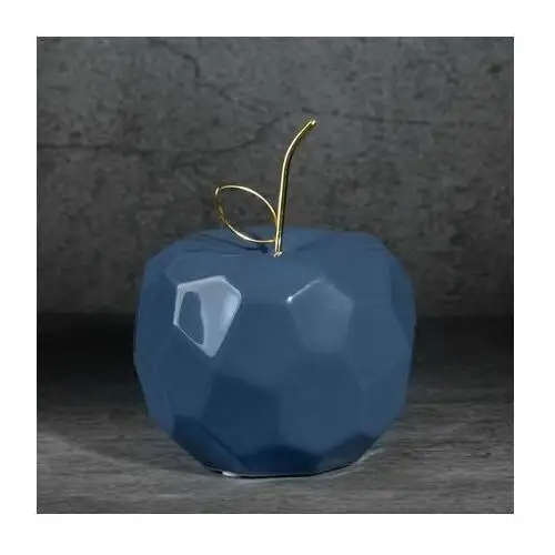 Figurka ceramiczna APEL - jabłko o geometrycznych kształtach 13 x 13 x 10 cm granatowy,złoty