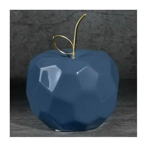 Figurka ceramiczna APEL - jabłko o geometrycznych kształtach 16 x 16 x 13 cm granatowy,złoty