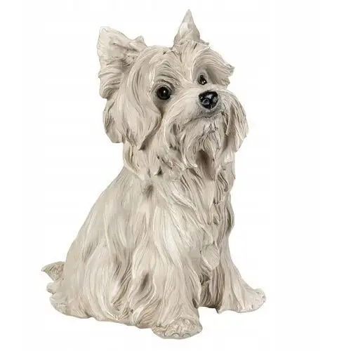 Figurka W Kształcie Maltańczyka pies realistyczna imitacja biała wys. 33cm
