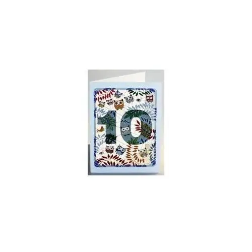 Karnet pm810 wycinany + koperta urodziny 10 sowy Forever cards
