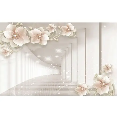 Fototapeta 3D Grafika Tunel Kule Kwiat Kwiaty