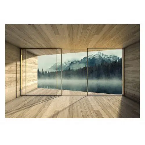 Fototapeta 3D Okno Góry Krajobraz Jezioro 416x254