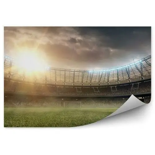 Fototapety.pl Bramka boisko piłkarskie kibice światła chmury fototapeta samoprzylepna bramka boisko piłkarskie kibice światła chmury 250x250cm magicstick