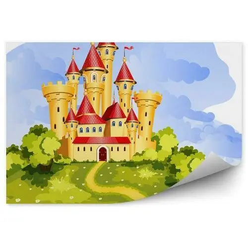 Grafika zamek księżniczki ścieżka Fototapeta samoprzylepna Grafika zamek księżniczki ścieżka 250x250cm Fizelina