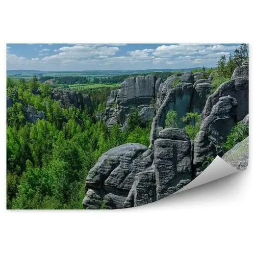 Fototapety.pl Krajobraz górski skały lasy sudety fototapeta krajobraz górski skały lasy sudety 250x250cm fizelina