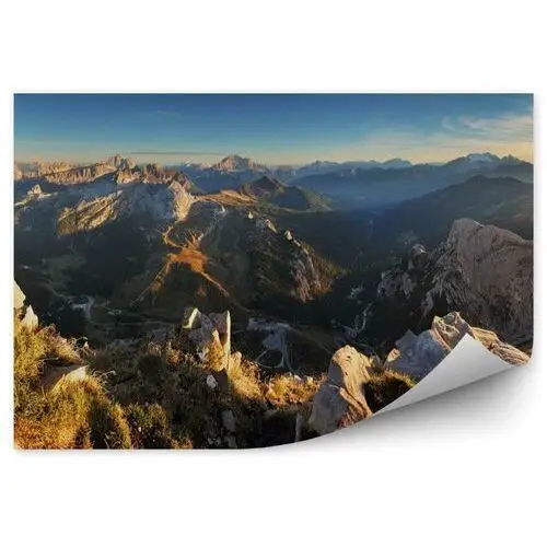 Krajobraz panorama włochy alpy - dolomity fototapeta krajobraz panorama włochy alpy - dolomity 250x250cm fizelina Fototapety.pl
