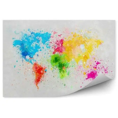 Fototapety.pl Obraz kolorowa mapa świata fototapety obraz kolorowa mapa świata 250x250cm fizelina