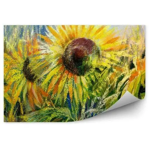 Słoneczniki obraz olejny kwiaty Fototapeta na ścianę Słoneczniki obraz olejny kwiaty 250x250cm MagicStick