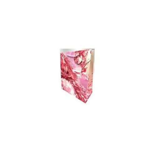 Fresh Torebka ozdobna matowa 26x32x12cm różowe kwiaty