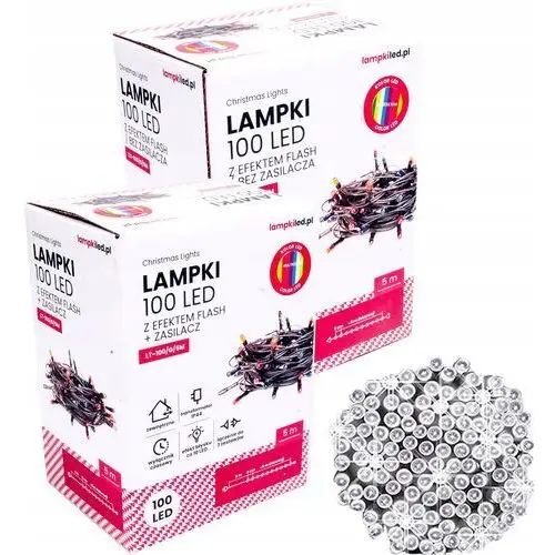 Gęste Lampki Choinkowe Wewnętrzne 200 Led 10M Timer Zimne Białe Flash