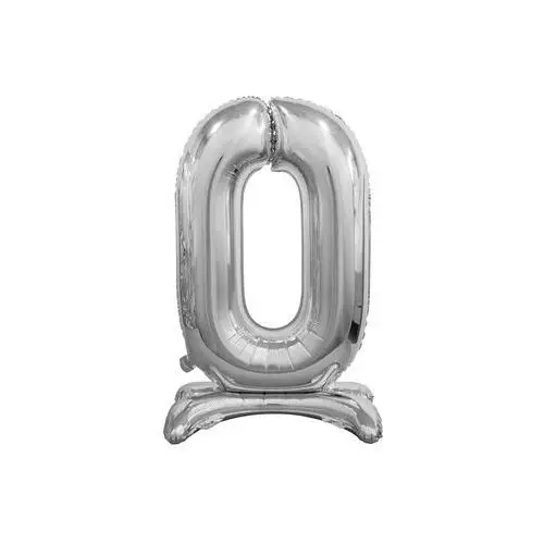 Godan Balon foliowy stojący cyfra 0 srebrna - 74 cm