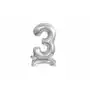 Balon foliowy stojący cyfra 3 srebrna - 38 cm, #A2342^d Sklep on-line