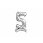 Godan Balon foliowy stojący cyfra 5 srebrna - 38 cm Sklep on-line