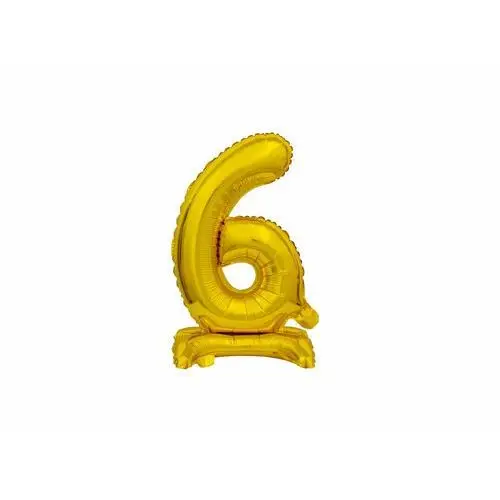 Balon foliowy stojący cyfra 6 złota - 38 cm, #A2341^g