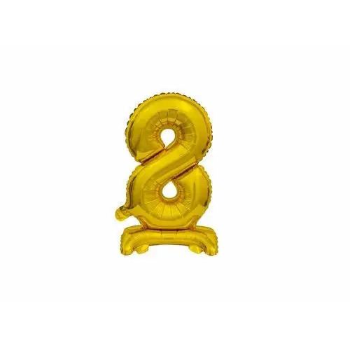 Balon foliowy stojący cyfra 8 złota - 38 cm, #A2341^i