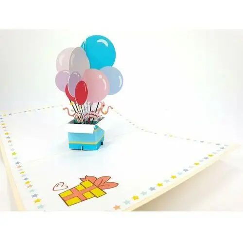 Latający balon 3d kartka urodziny, dzień dziecka Grandgift