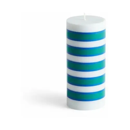 HAY Column Candle świeca blokowa 15 cm Light grey-blue-green