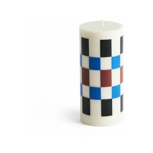 Hay column candle świeca blokowa 15 cm off white-brown-black-blue