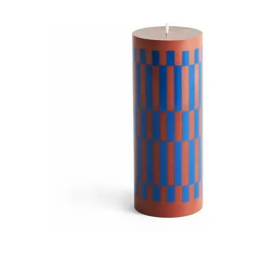 Hay column candle świeczka blokowa 20 cm brown-blue