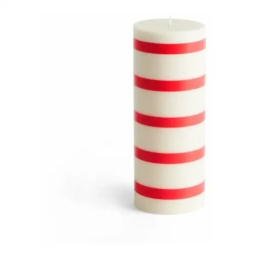 HAY Column Candle świeczka blokowa 20 cm Off white-red