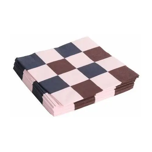 Pattern dinner check serwetki 40x40 cm 20-pak light pink-bordeaux-black m Hay