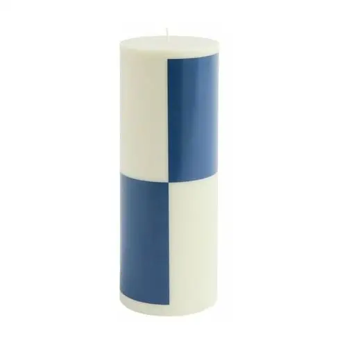 Hay świeca column candle large 25 cm milky green-dark blue