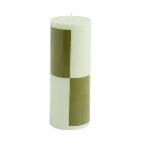 HAY Świeca Column Candle medium 20 cm Light green-army green