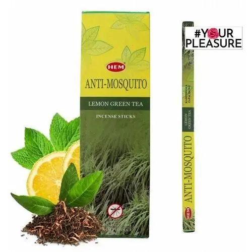 Naturalne kadzidełka indyjskie anti-mosquito lemon green tea – 8 sztuk Hem