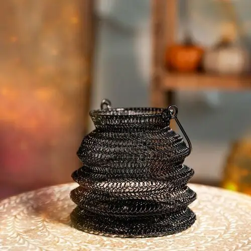 Homla Lampion armadilo składany czarny 21x16 cm
