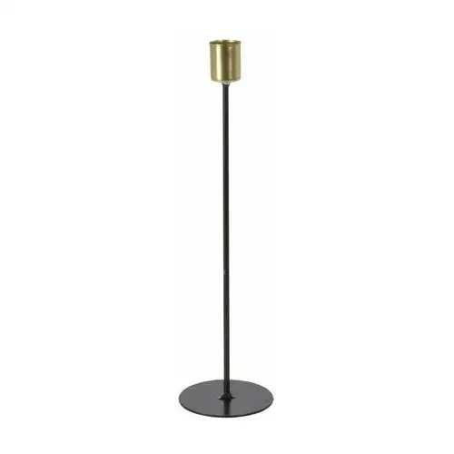 H&s decoration Świecznik metalowy na świecę stołową wys. 30.5 cm czarno-złoty