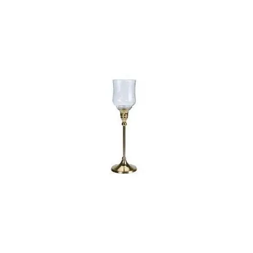 świecznik szklany na złotej nodze H&s decoration
